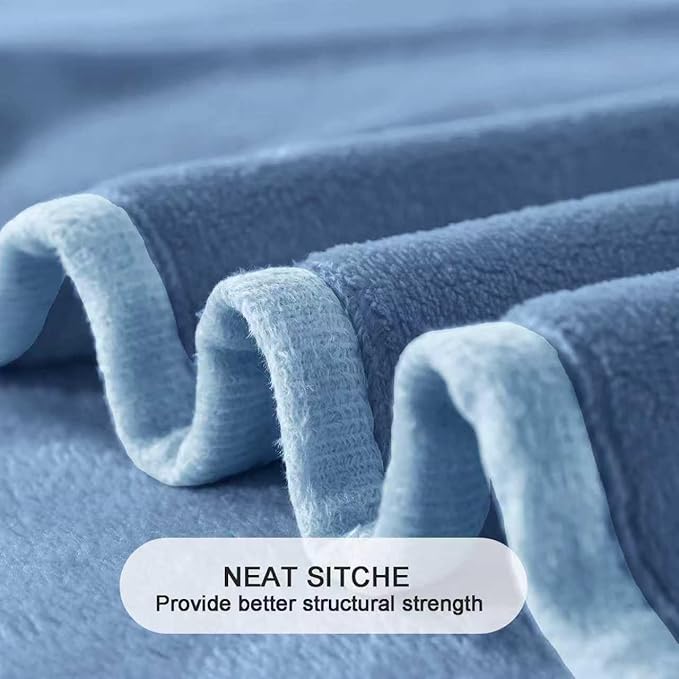 Soft Queen Size Blanket for All Season Warm Fuzzy Microplush Lightweight Thermal Fleece Summer Autumn Fall Winter Spring Blankets for Queen Full Bed Couch Sofa,90x90 Inches,Washed Blue