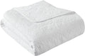 Madison Park Throw Blanket - Reversible Damask Quilting Design, Soft Pre-washed Microfiber, Cotton Filled Spread, Cozy Summer Blanket - Throw for Living Room Couch, Sofa, Bed, Quebec, 60x70", White