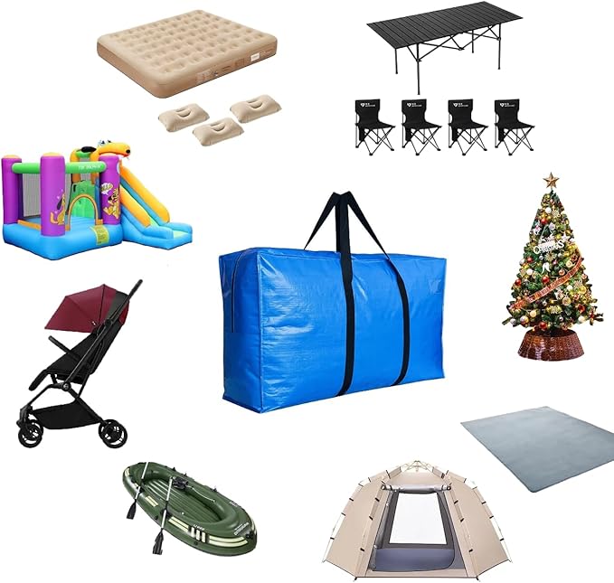 75 Gallon Extra Large Storage Bags, Jumbo Moving Storage Bags, Foldable Big Black Duffle Bag for Travel, 50x23x15inch - 1PACK