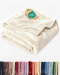Ultra Soft Fleece Blanket Queen Size - Flannel Fleece Luxury Queen Blanket - Lightweight for Couch Bed Chair - Thick, Warm and Breathable - All Season Cozy Fuzzy, Anti-Static Microplush Bedding, Cream