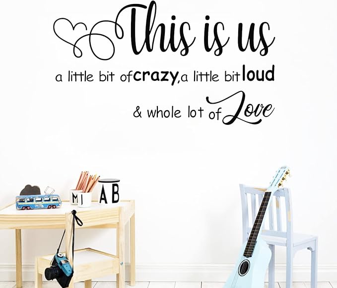 Wall Stickers, Family Letter Quote Water, Proof Home Decor Wall Sticker, Removable Vinyl Decal Art Mural for Living Room Bedroom-This is Us