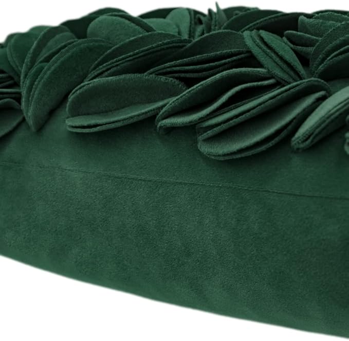 KINGROSE 3D Floral Throw Pillow Case Home Decorative Pillow Cover Soft Cushion Cover Sofa Couch Bed Living Room 12 x 20 Inches Dark Green