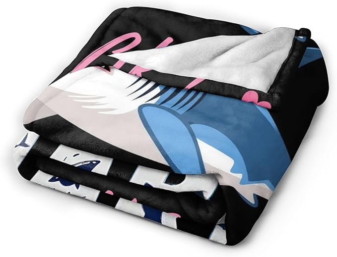 Shark Throw Blanket - Soft Plush Fleece Ocean Blankets- Cozy Shark Stuff Gifts for Women Girls Kids 60"X80"