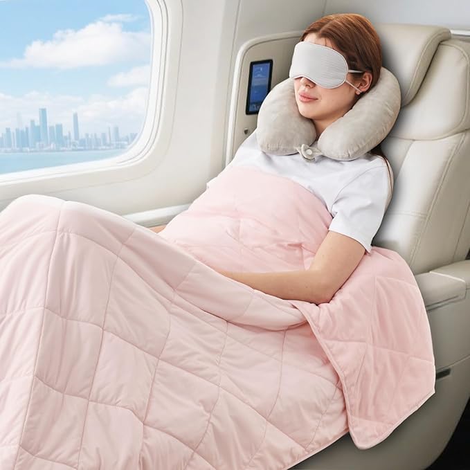 Cozy Bliss Cooling Throw Blanket for Hot Sleepers 50"x70", Q-Max 0.45 Cooling Comfort, Cold Blankets for Night Sweats Sleeping, Ultra-Cool Lightweight Breathable Summer Blanket for Couch Bed, Pink