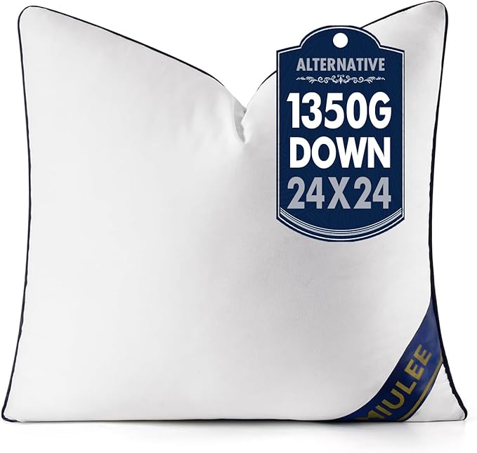MIULEE 24x24 Pillow Insert Throw Pillow Premium Down Alternative Pillow Insert Square Decorative Pillow Stuffer for Sofa, Couch (24x24 inch)