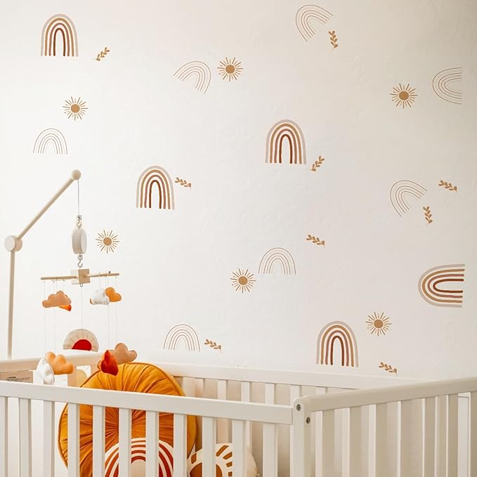 QUCHENG Boho Wall Stickers Girls Bedroom Removable Wall Decals Nursery Kids Room Decor Vinyl Murals DIY Cute Decorations 6 Sheets