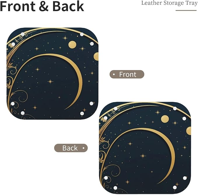 Moon & Starry Tray Men's Leather Valet Parking Portable Entrance Trays Bedside Storage Box