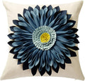 OiseauVoler 3D Sunflower Handmade Throw Pillow Cover Decorative Pillow Sham Pillowcase Living Room Home Bed Decor 18x18 Inch