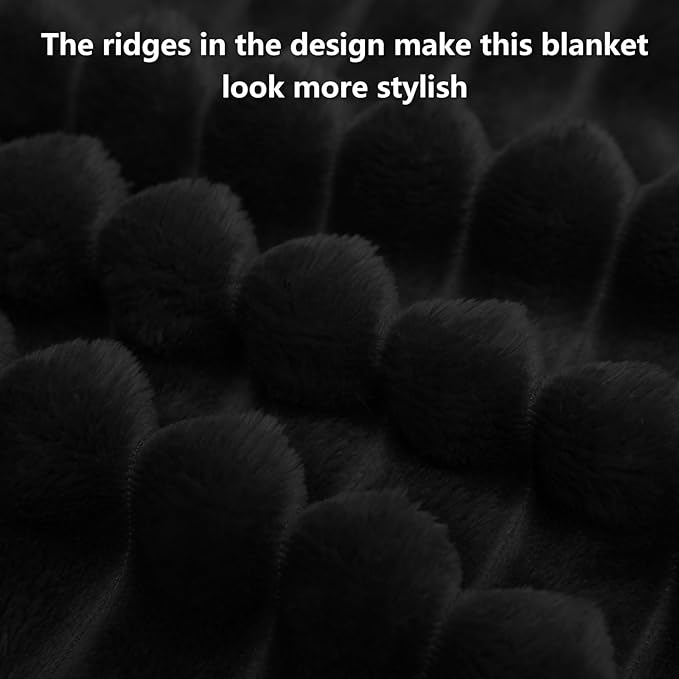 Soft Black King Size Blanket for Bed - Cozy Warm Bedding Fleece Blanket for Men Women, Large Lightweight Sofa Couch Cover Bed Blankets for Her Him, Spring Home Room Decor, Black, 108x90 Inches