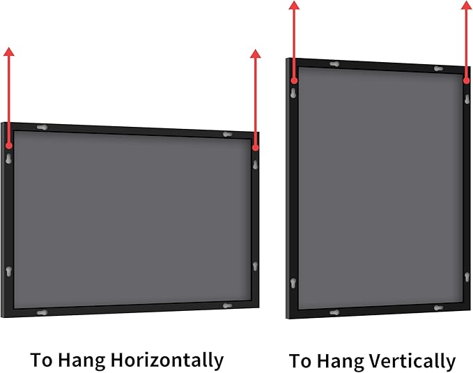 KOCUUY Black Bathroom Mirror, 24x48 Inch Rectangle Mirror for Over Sink, Modern Decorative Wall Mirror for Bedroom Living Room Bathroom, Hang Horizontal/Vertical