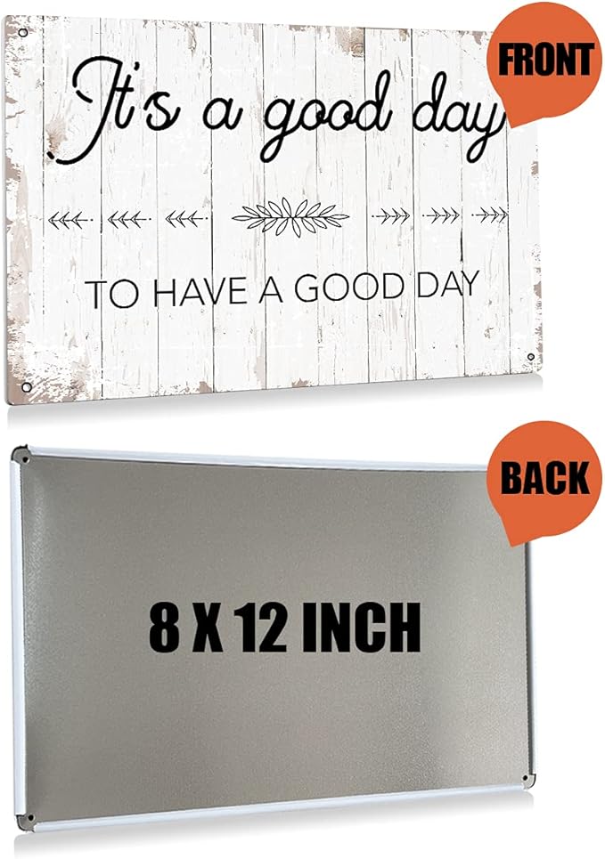 BEASTZHENG It's a Good Day to Have a Good Day Sign Inspirational Metal Tin Sign Wall Bible Verse Art Decor Farmhouse Rustic Sign for Home Living Room Decor Gifts - 8x12 Inch