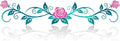 AHYS Metal Flowers Wall Decor Rustic Flat Rose Vine Wall Art for Farmhouse Home Living Room Bedroom for Above Door/Bed/Windows Decor (Cyan & Pink) - 29x6.3 Inches
