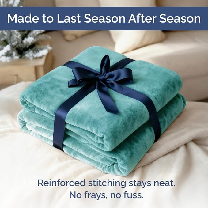 Ultra Soft Fleece Blanket King Size - Flannel Fleece Luxury King Blanket - Lightweight for Couch Bed Chair - Thick, Warm & Breathable - All Season Cozy Fuzzy, Anti-Static Microplush Bedding, Turqoise