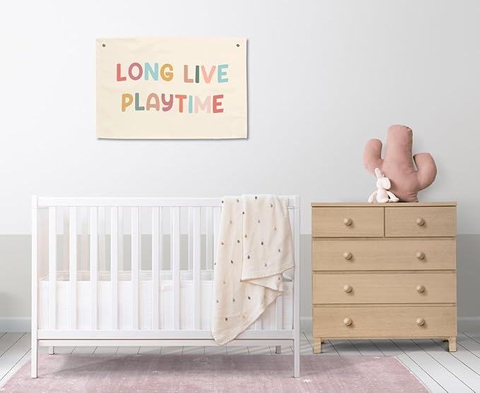 Long Live Playtime Boys Girls Toddler Children Playroom Bedroom Hanging Banners Decor Boho Classroom Banner Kids Toddler Nursery Sign Play Room Signs Tapestry Wall Art