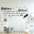Quote Happiness can be Found Even in The Darkest Wall Sticker Decor Nursery Decal for Kid’s Room