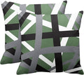 Emvency Set of 2 Throw Pillow Cover Sage Green Black Stripes Grey White Design Retro Decorative Pillow Case Striped Home Decor Square 18x18 Inch Cushion Pillowcase