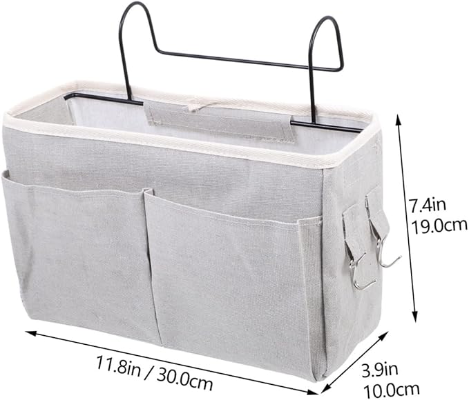 Cabilock Practical Hanging Bedside Storage Basket Multipurpose Pouch Pockets Dorm Bed Bunk Loft College Dorm Rooms Baby Rails Bedroom Living Room