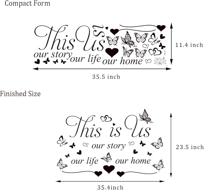 Inspirational Quote Wall Decals This is us a Little bit of Crazy Loud Whole lot of Love Wall Art Decal Vinyl Home Decoration Murals for Living Room Wall Stickers Bedroom Decor