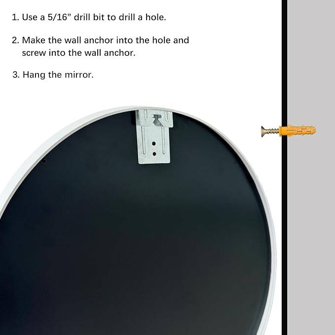 White Round Mirror 24 inch, 2 Pack White Circle Mirror, Round Bathroom Mirrors Metal Frame for Bathroom, Bedroom, Living Room, Hallway.