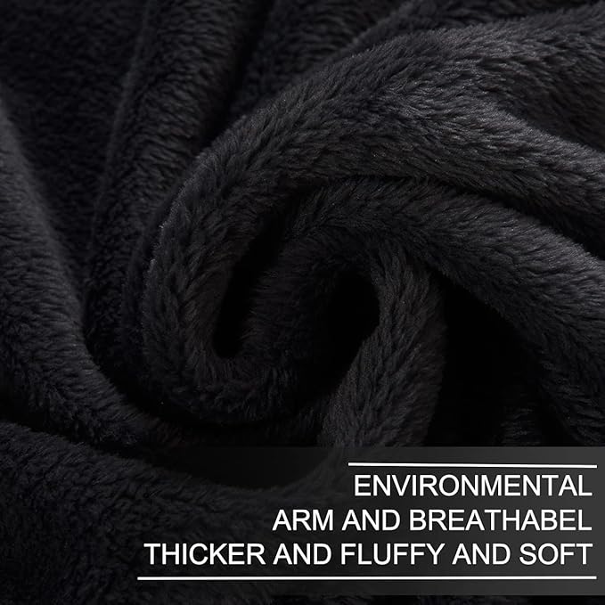 Polar Fleece Blanket Twin Size Lightweight Throw for The Bed Extra Soft Brush Fabric Super Warm Sofa Blanket 66" x 90"(Black Twin)
