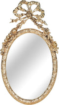 NIKKY HOME Small Wall Mirror, Vintage Hanging Mirrors, Gold Decorative Wall Mirror for Bedroom Living-Room Dresser Decor 10 x 5.7 Inch