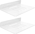 Steel Floating Shelves for Wall,Small Wall Shelf，Suitable for Bedroom, Living Room, Bathroom, Kitchen, Office (White, 2Pack 9.06x6.89 in)