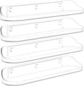 SpaceWhisper Floating Shelves for Wall, 4-Pack 15" Wall Shelves for Bathroom, Bedroom, Kitchen, Living Room, Display Hanging Shelf Organizer for Book, Picture Ledge, Figure Storage, Room Decor (Clear)
