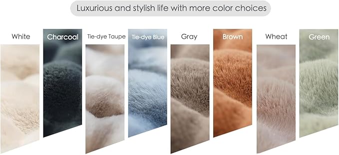 Super Comfort Oversized Warm Thick Bubble Luxury Plush Rabbit Faux Fur Throw Blanket, Fluffy Blanket,Soft Cozy Blanket for Couch Chair Bed Sofa Living Room (Sage Green, 50inX60in)