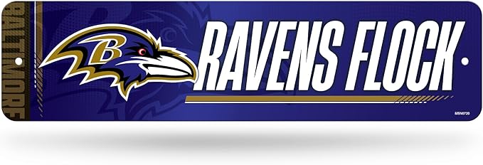 Rico Industries NFL Football Metal Street Sign 4" x 15" Home Décor - Bedroom - Office
