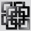 Weysat Wall Mount Home Mirror, 2 Pieces Silver Square Decorative Mirror for Bedroom, Living Room, Bathroom, 11.8 x 11.8 Inches(Black,Mirrored)