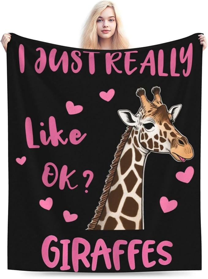 Giraffe Throw Blanket - Soft Plush Fleece Grassland Animals Bedding Blankets- Cozy Giraffe Stuff Gifts for Women Girls Kids 60"X80"