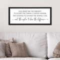 flowtorely Serenity Prayer Wall Decor 24"×10" God Grant Me Sign for Bedroom Bible Verse Scripture Large Christian Wood Framed Wall Hanging Art (Black)