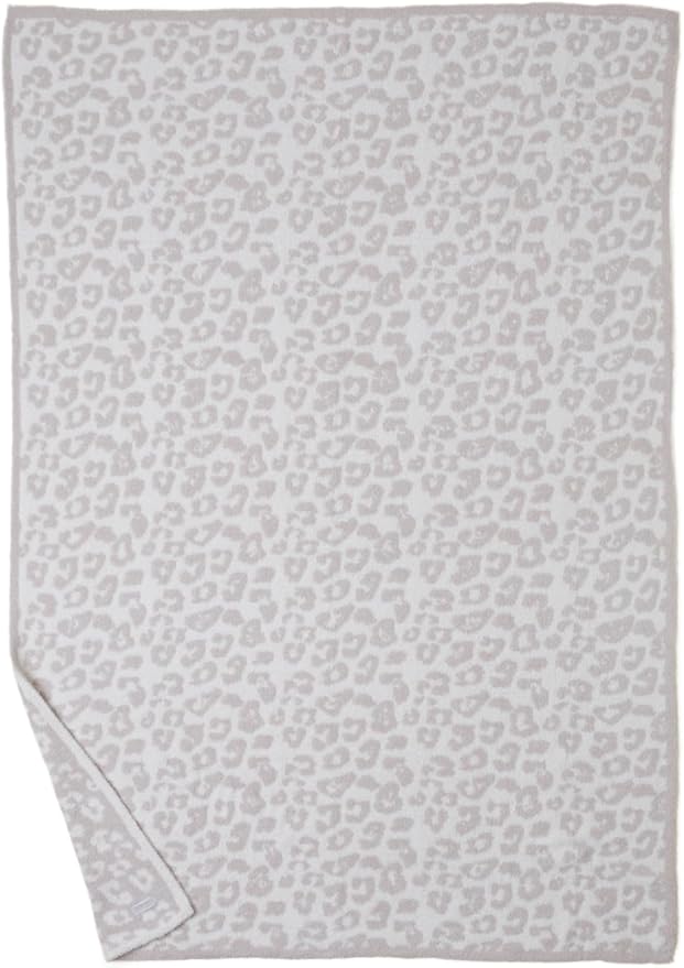 Barefoot Dreams® CozyChic® Throw Blanket, Barefoot in The Wild, Ultra Soft Plush Jacquard Microfiber Throw, Warm Lightweight Cozy Home Blanket, Machine Washable, 54" x 72", Cream-Stone