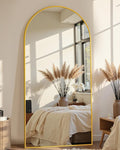 69"x28" Full Length Mirror, Arched Full Body Mirror, Standing Hanging or Leaning Floor Mirror for Bedroom and Living Room, Gold
