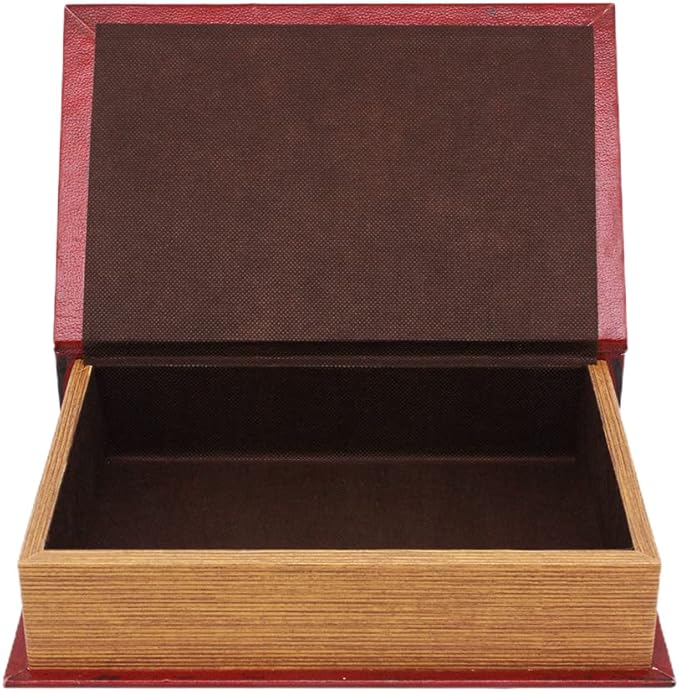 PACOLO Decorative Book Boxes, Faux Wood cover Storage for Hidden Jewelry, Money, and Cash