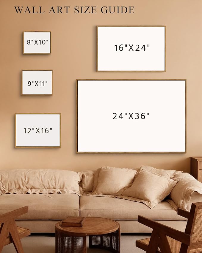 InSimSea Framed Canvas Wall Art, Countryside Field Modern Farmhouse Decor, Canvas Wall Art for Bedroom, French Country Decor, 24"x36"