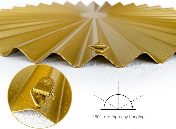 ITrixgan Aesthetic Bedroom Wall Decor Above Bed, Gold Metal Art Wall Decor For Bedroom, Modern Wall Hanging Decor Metal Decorative Wall Art Set, Sunburst Wall Decorations For Living Room