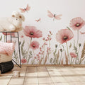 3D Wall Stickers Pink Floral Wall Art Decal Decor for Bedroom Living Room Offices Home Decoration