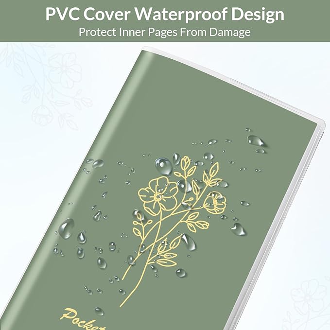 Pocket Calendar 2026-2027, Pocket Planner 2026-3.7" x 6.7" - Runs from January 2026 Until December 2027, Monthly Planner 2026-2027 with PVC Cover for Planning, Green