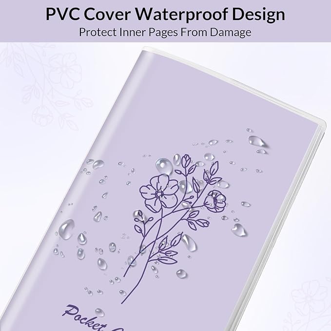 Pocket Calendar 2026-2027, Pocket Planner 2026-3.7" x 6.7" - Runs from January 2026 Until December 2027, Monthly Planner 2026-2027 with PVC Cover for Planning, Purple