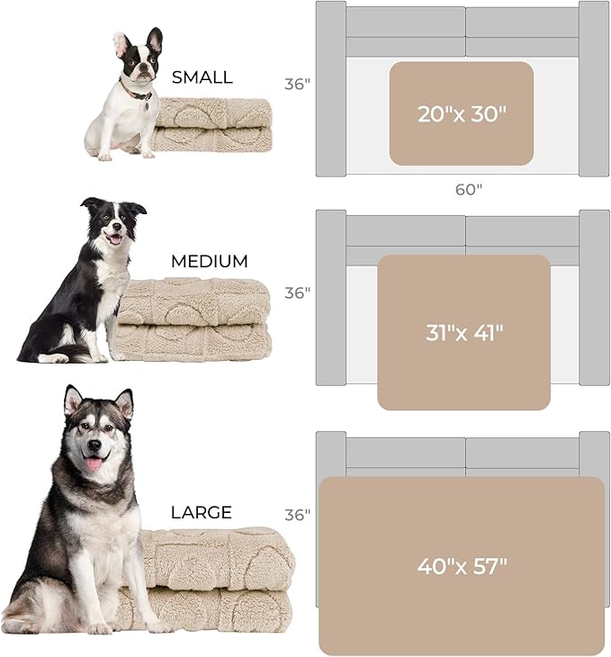 Luciphia 1 Pack 2 Small Dog Blanket Washable Pet Bed Cover Soft Fluffy Puppy Blanket with Premium Fleece 300GSM Cozy Calming Cat Blankets for Indoor Cats Beige 41x31 inch