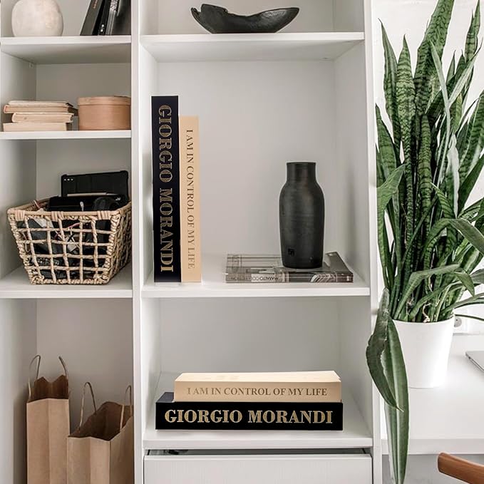 Decorative Books for Home Decor - Set of 2 Fake Books for Decoration, Faux Book Storage Box Enhance Your Coffee Table, Bookshelf & Mantel Shelf Decor, Linen Book Decor Aesthetic Set, Books Decor