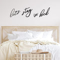 4 Pieces Let's Stay in Bed Wall Decor Rustic Bedroom Decoration Black 3D Wooden Letters Handmade Wood Summer Decor Love Quote Home Sign for Home Bedroom Apartment Office Hotel
