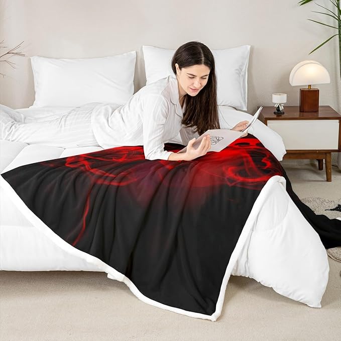 Games Blanket Throw for Boys Gamer Gamepad Sherpa Blanket for Kids Youth Gamer Room Sofa Decor,Gaming Controller Fleece Blanket Novelty Retro Game Console Fuzzy Blanket, Twin 60"x80" Red Black