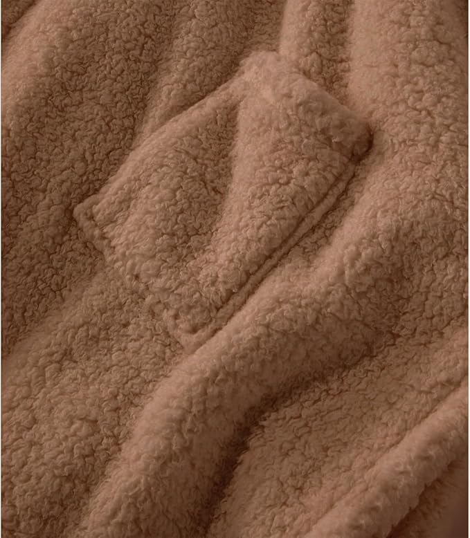 Wearable Blanket Sherpa Poncho Office Work Warm Cozy Shawl Blanket,Plush Cape Wrap for Adults