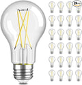 TJOY 24 Pack A19 Vintage LED Edison Bulbs, Dimmable, 60W Equivalent, High Brightness 5000K Daylight, Ultra-Bright, E26 Standard Base, 800 Lumens, CRI80+, Clear Glass Filament Bulb for Home