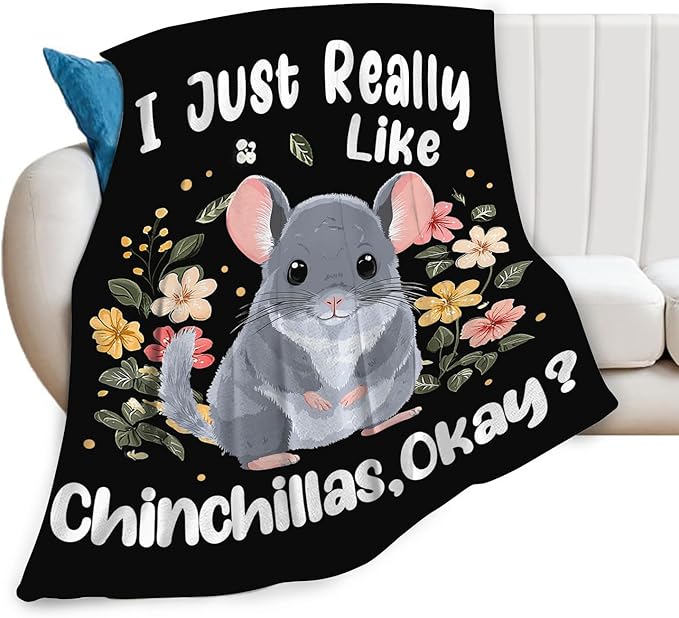 Chinchilla Blanket for Girls Women Boys Men Adults Kids Soft Cozy Fleece Chinchilla Throw Blankets Gifts Warm Flannel Plush Lightweight Decor for Couch Bed Sofa 60"X50"