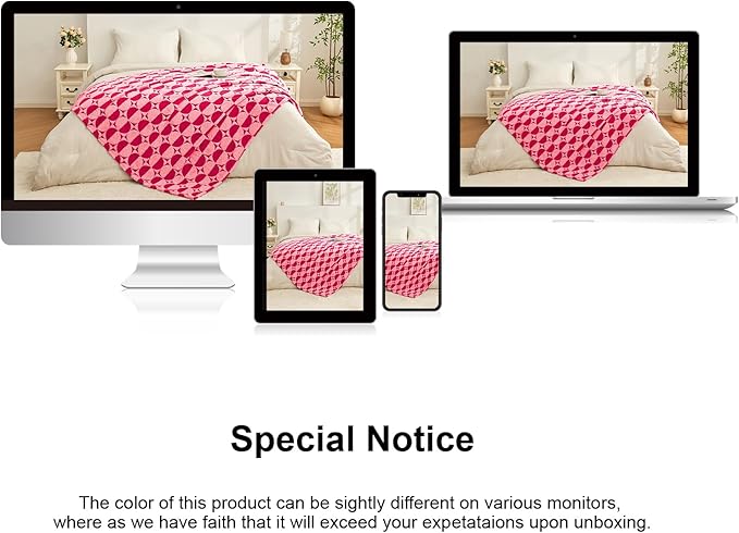 3D Circle Pattern 300 GSM Soft Throw Blankets for Bed - Hot Pink Throw Blankets for Women,Warm Small Throw Blanket, 60x80 Inches