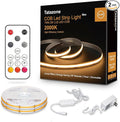 White COB Led Strip Lights Max with RF Remote, 32.8ft 2700K Dimmable Ultra Bright Warm Color COB Light Strip, Adhesive Indoor COB Led Lights for Living Room, Shelf, Cabinet
