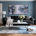 AJAZIKO Abstract Canvas Wall Art, Blue Wall Art for Living Room Modern Artwork for Walls, Pictures for Above Bed, Large Decor for Bedroom and Office Contemporary Wall Decor 29×58IN